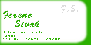 ferenc sivak business card